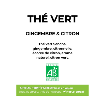 Thé vert GINGEMBRE CITRON BIO